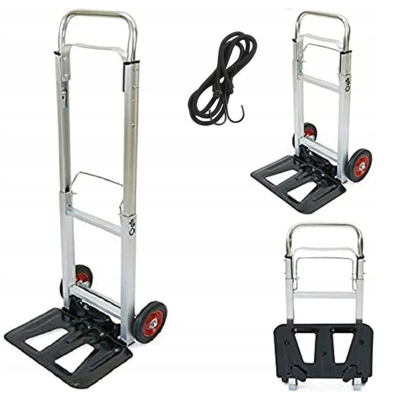 Lekki Wózek Transportowy Młynarka Składany Aluminium Magazynowy Mocny 90kg
