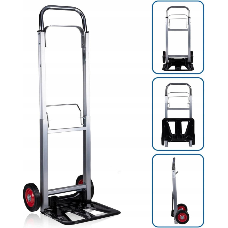 Lekki Wózek Transportowy Młynarka Składany Aluminium Magazynowy Mocny 90kg