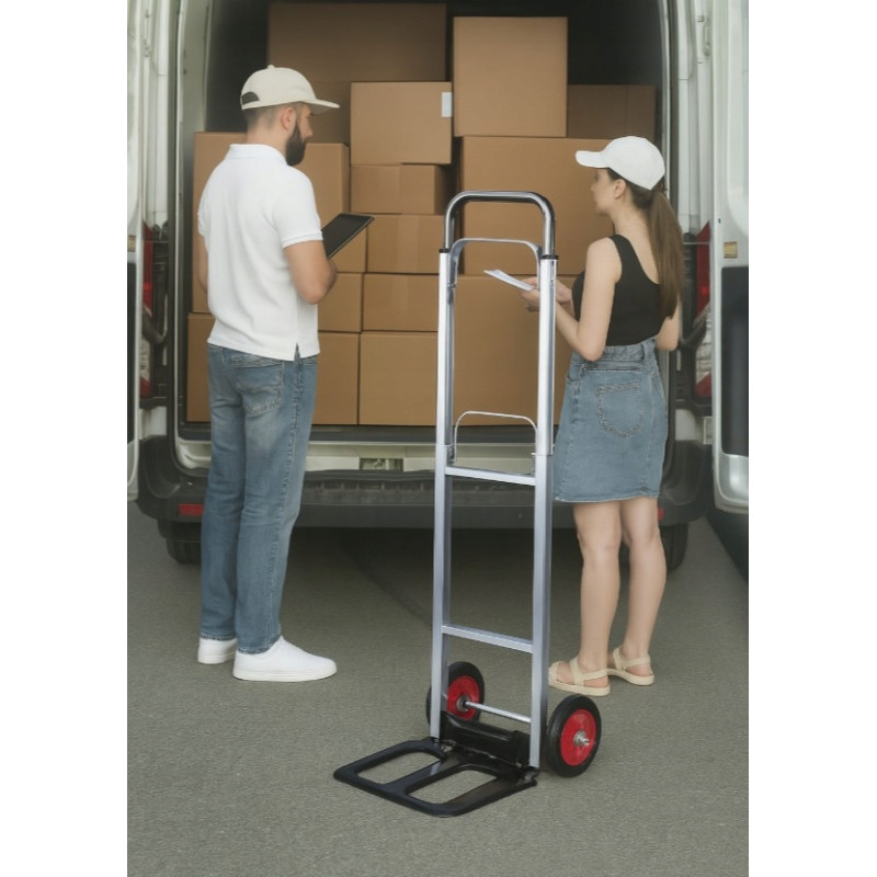 Lekki Wózek Transportowy Młynarka Składany Aluminium Magazynowy Mocny 90kg