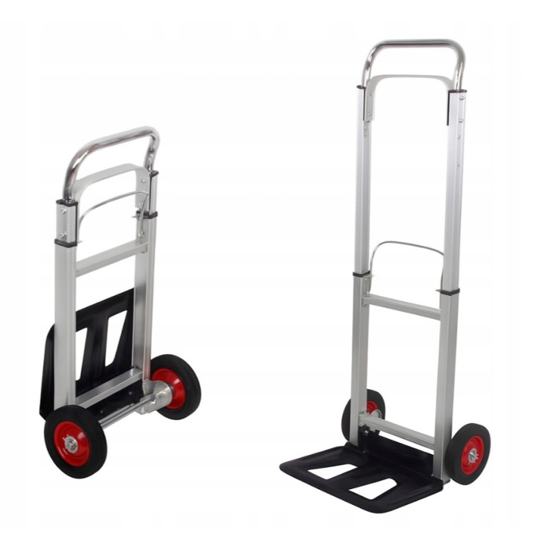Lekki Wózek Transportowy Młynarka Składany Aluminium Magazynowy Mocny 90kg
