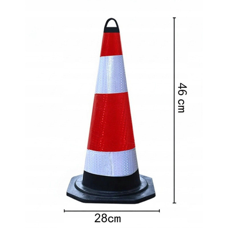 Pachołek Drogowy Ostrzegawczy Odblaskowy Gumowy Słupek Odblask 46 cm