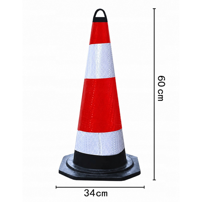 Pachołek Drogowy Ostrzegawczy Odblaskowy Gumowy Słupek Odblask 60 cm