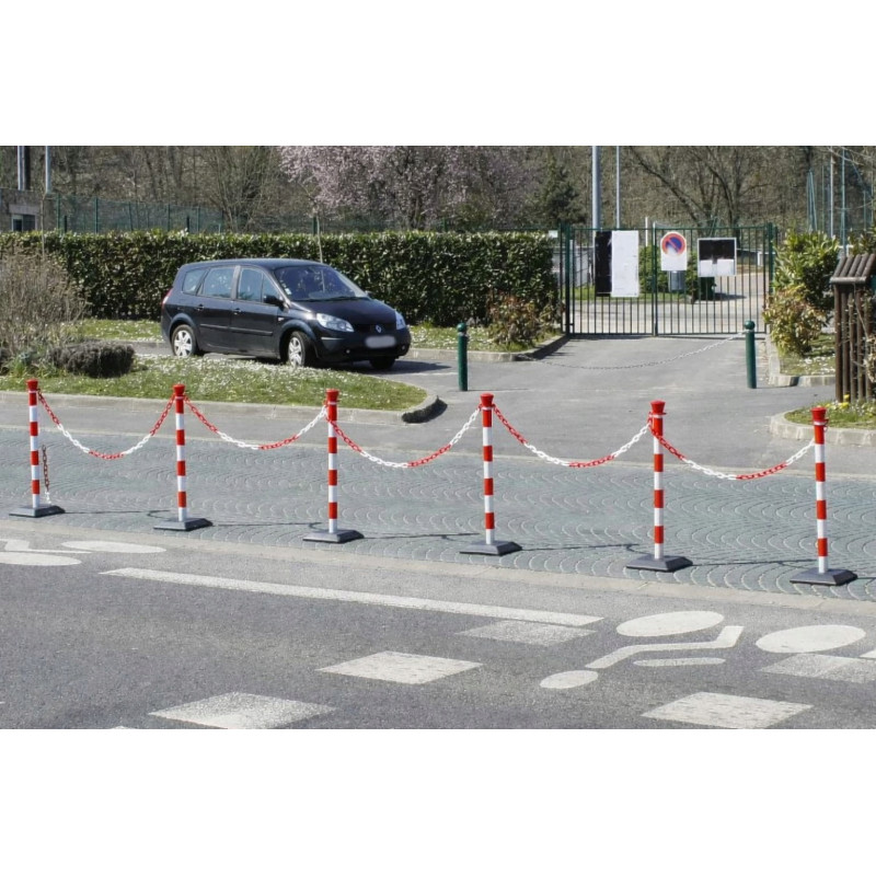 Łańcuch Plastikowy Ostrzegawczy BIAŁO-CZERWONY 6MM PCV 25 M Drogowy