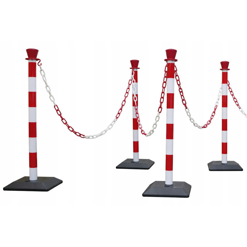 Łańcuch Plastikowy Ostrzegawczy BIAŁO-CZERWONY 6MM PCV 25 M Drogowy
