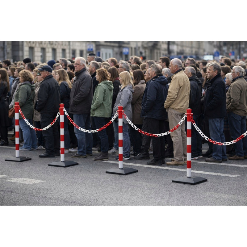 Łańcuch Plastikowy Ostrzegawczy BIAŁO-CZERWONY 6MM PCV 25 M Drogowy