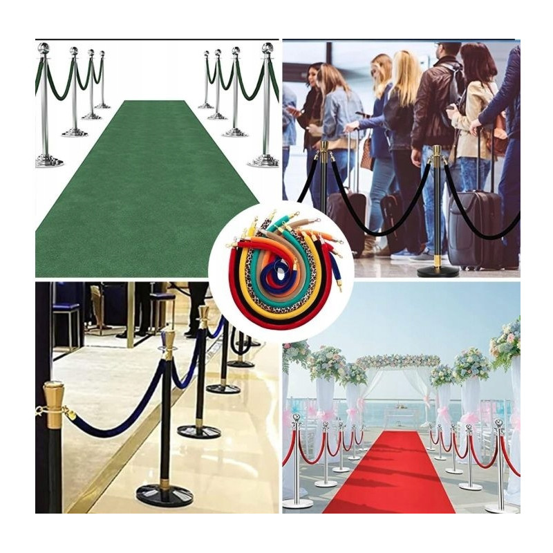 Sznur Odgradzający Lina do Słupków Hotelowych Teatralnych Czerwony 155 CM
