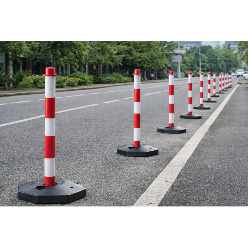 Słupek Ostrzegawczy Wygrodzeniowy Blokujący Biało-Czerwony Drogowy Parking