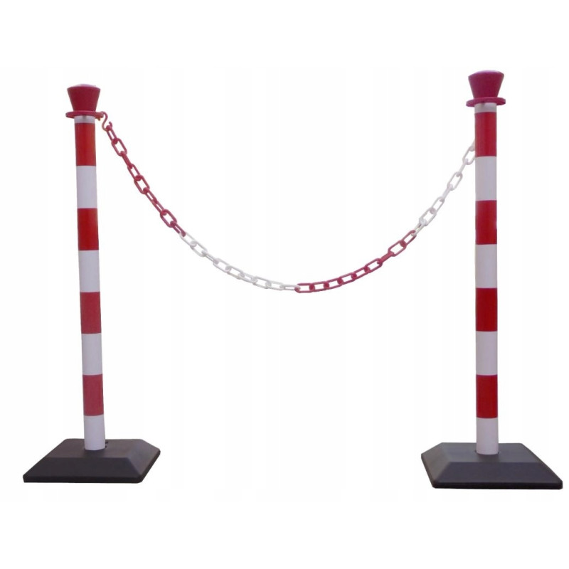 Łańcuch Plastikowy Ostrzegawczy BIAŁO-CZERWONY 6MM PCV 25 M Drogowy