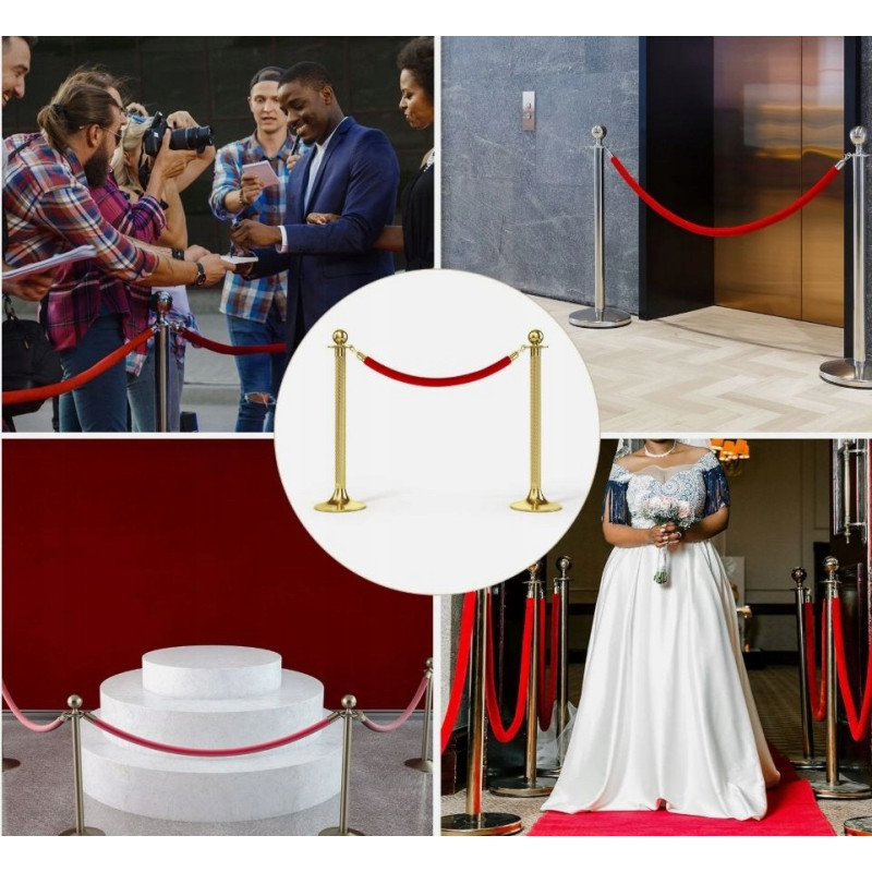 Sznur Odgradzający Lina do Słupków Hotelowych Teatralnych Czerwony 155 CM