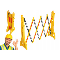 Barierka Nożycowa Składana 250 cm Odblask Zapora Drogowa PVC Żółto-Czarna