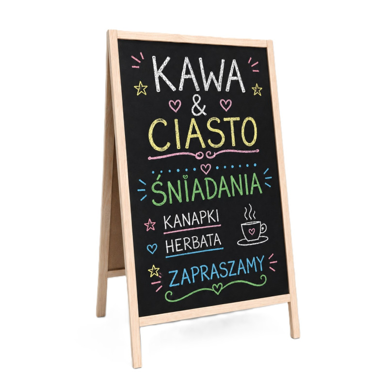 DUŻY Potykacz Reklamowy Kredowy Zewnętrzny Stojak Dwustronny Tablica 120x70