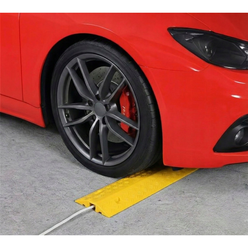 Najazd Progowy 100 CM Ochronny Kablowy Kanał Guma Maskownica ŻÓŁTY