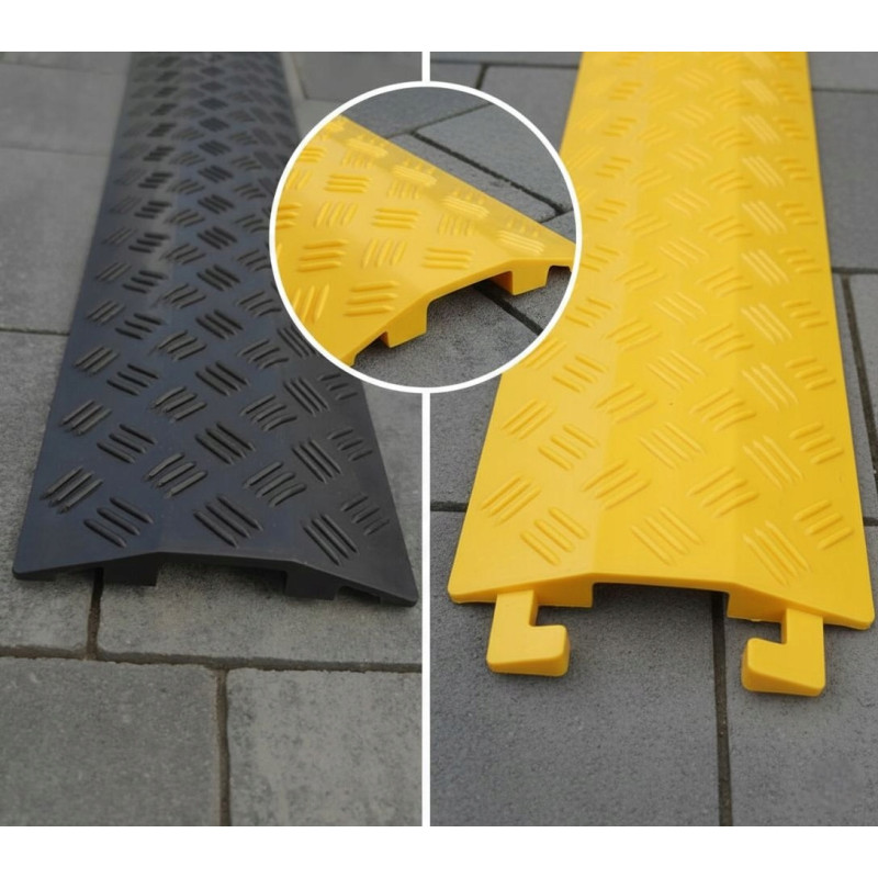 Najazd Progowy 100 CM Ochronny Kablowy Kanał Guma Maskownica ŻÓŁTY