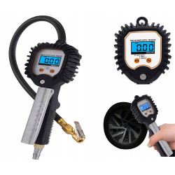 Pistolet do Pompowania Kół Opon z Manometrem Elektronicznym Cyfrowy 18 Bar
