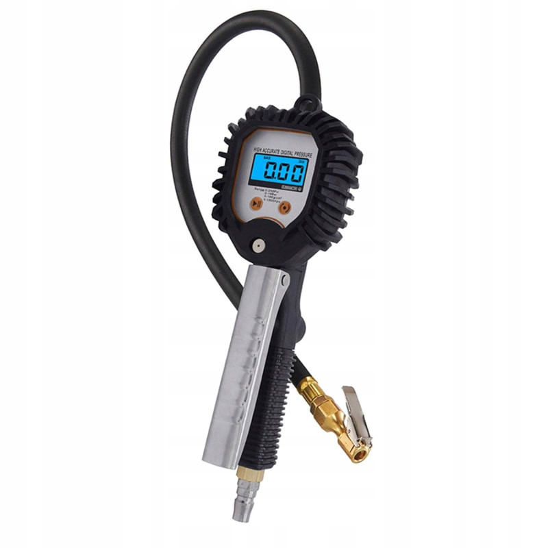 Pistolet do Pompowania Kół Opon z Manometrem Elektronicznym Cyfrowy 18 Bar