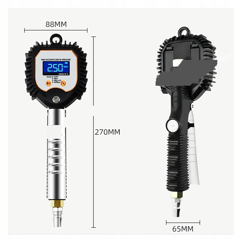 Pistolet do Pompowania Kół Opon z Manometrem Elektronicznym Cyfrowy 18 Bar