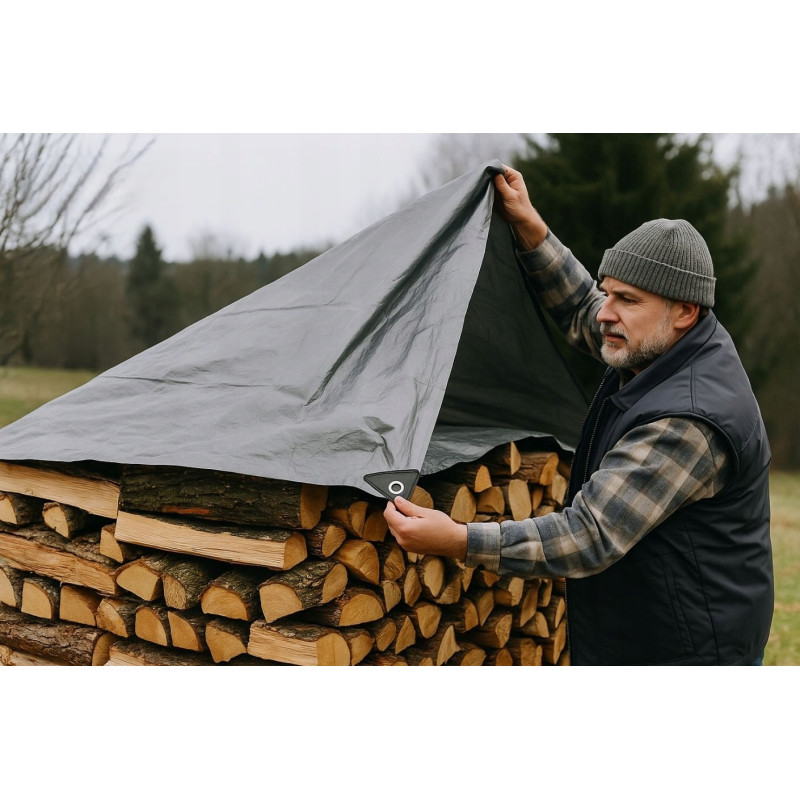 GRUBA Plandeka Okrycie Płachta 4x6 MOCNA Mrozoodporna Wodoodporna UV 120g