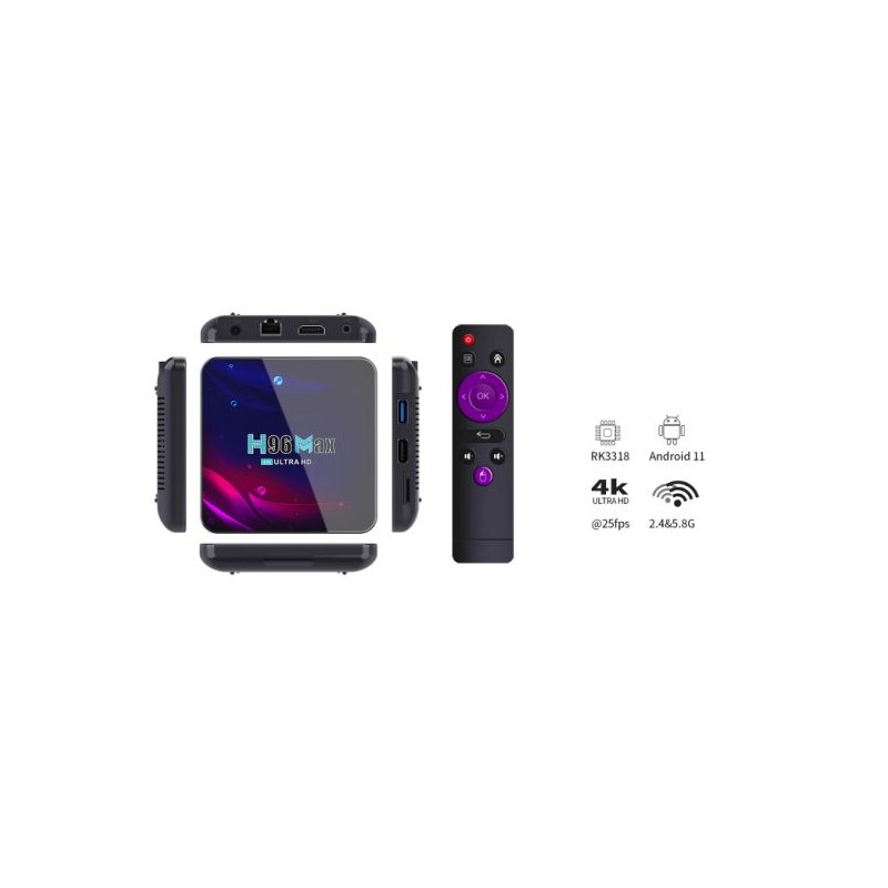 H96 MAX 4/64GB ANDROID Smart TV BOX PRZYSTAWKA 4K
