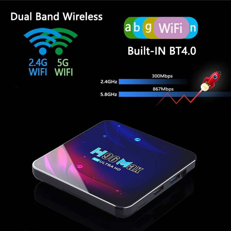 H96 MAX 4/64GB ANDROID Smart TV BOX PRZYSTAWKA 4K