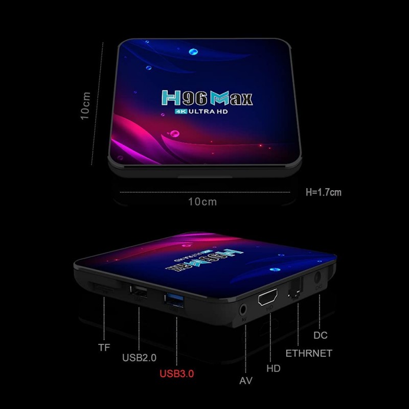 H96 MAX 4/64GB ANDROID Smart TV BOX PRZYSTAWKA 4K