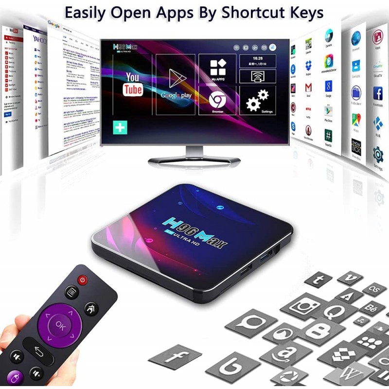 H96 MAX 4/64GB ANDROID Smart TV BOX PRZYSTAWKA 4K