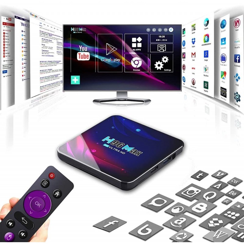 H96 MAX 4/64GB ANDROID Smart TV BOX PRZYSTAWKA 4K