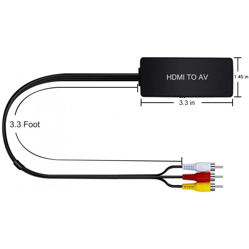 Konwerter HDMI Do RCA Adapter AV CINCH CVBS